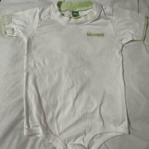 Microsoft Baby 1 Piece Bodysuit 12M New w/ Snaps Embroidered Logo Tech Baby